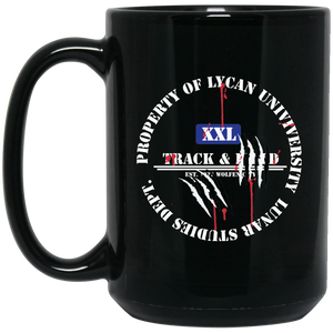 " Property of Lycan U. Lunar Studies" - MBW Personal Designer 15 oz. Black Mug