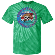 “America” - Kickin Ass Since & Takin Names With a Vengeance Since 1776 - Blue Custom Personalized T-shirts Men's Women's 100% Cotton Tie Dye T-Shirt