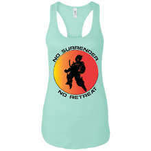 "No Surrender No Retreat - Saiyan" - Custom Personalized T-shirts Ladies Ideal Racerback Tank