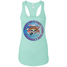 “America” - Kickin Ass Since & Takin Names With a Vengeance Since 1776 - Blue Custom Personalized Ladies' Ideal Racerback Tank