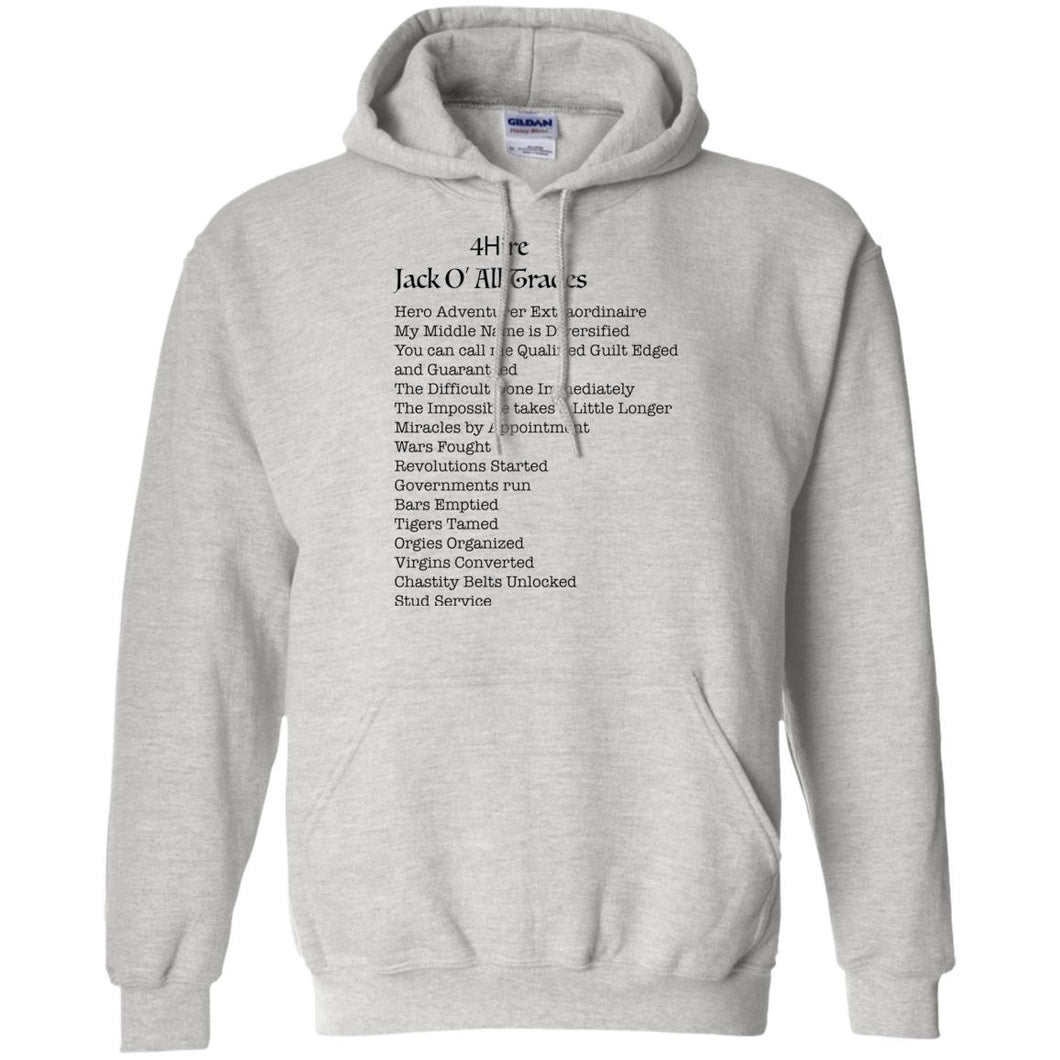 4Hire Jack O All Trades - B Personal Designer Men's Women's Pullover Hoodie 8 oz.