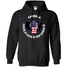 “America” - Love it Live it or Leave it Personal Designer long sleeve Hoodie Men's Women's Pullover Hoodie 8 oz.