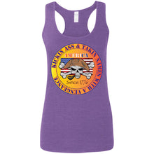 “America” - Kickin Ass Since & Takin Names With a Vengeance Since 1776 - Gold Custom Personalized Ladies' Softstyle Racerback Tank