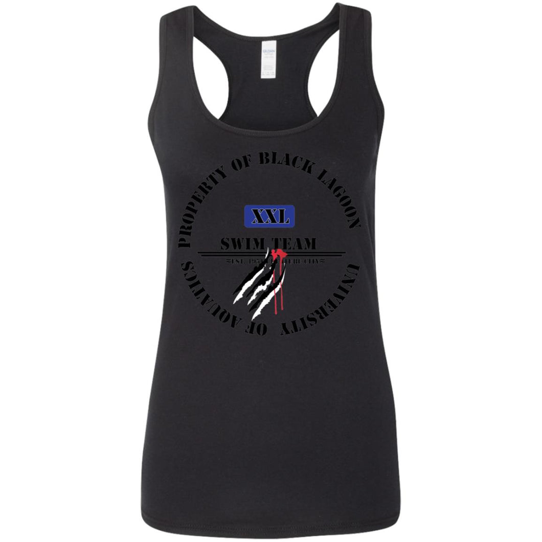 Property of Black Lagoon U. Swim Team - Custom Personalized Ladies' Softstyle Racerback Tank