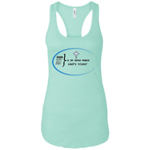 "God Is My Super Power - What's Yours ?" - B Custom Personalized Ladies' Ideal Racerback Tank