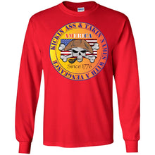 “America” - Kickin Ass Since & Takin Names With a Vengeance Since 1776 - Gold Personal Designer long sleeve T-shirts Men's Women's LS Ultra Cotton T-Shirt