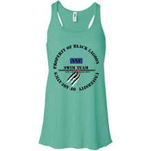 Property of Black Lagoon U. Swim Team - Custom Personalized T-Shirt Ladies' Bella + Canvas Flowy Racerback Tank