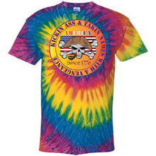 “America” - Kickin Ass Since & Takin Names With a Vengeance Since 1776 - Gold Custom Personalized T-shirts Men's Women's 100% Cotton Tie Dye T-Shirt