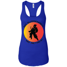 "No Surrender No Retreat - Saiyan" - Custom Personalized T-shirts Ladies Ideal Racerback Tank
