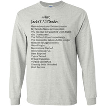 4Hire Jack O Trades - B Personal Designer long sleeve Hoodie Men's Women's LS Ultra Cotton T-Shirt