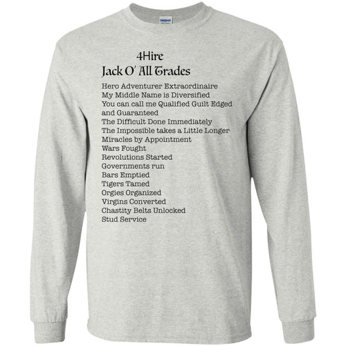 4Hire Jack O Trades - B Personal Designer long sleeve Hoodie Men's Women's LS Ultra Cotton T-Shirt