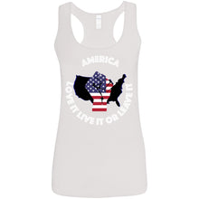 “America” - Love it Live it or Leave it Custom Personalized Ladies' Softstyle Racerback Tank