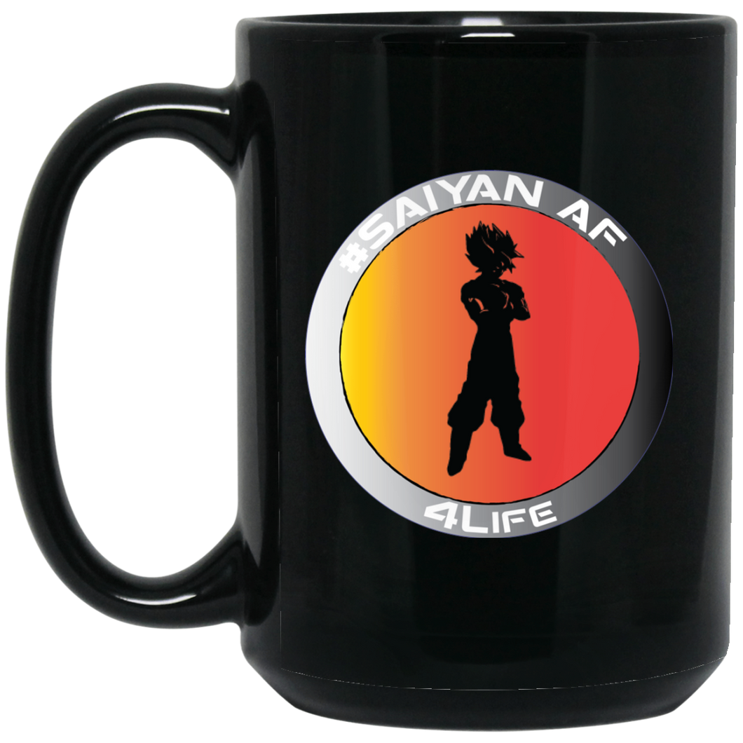 #Saiyan AF - B15W Personal Designer 15 oz. Black Mug