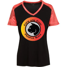 "Cats Are Cool People Suck" - Custom Personalized T-shirts Men's Women's Ladies' CamoHex Colorblock T-Shirt