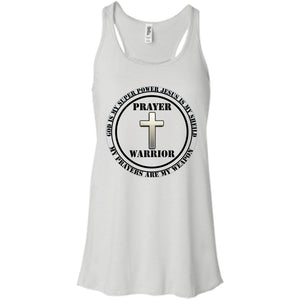 "Prayer Warrior" Take A Knee - Custom Personalized T-Shirt Ladies' Bella + Canvas Flowy Racerback Tank