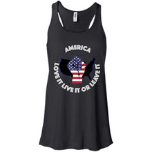 “America” - Love it Live it or Leave it Custom Personalized T-Shirt Ladies' Bella + Canvas Flowy Racerback Tank