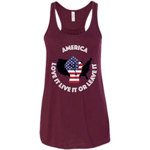 “America” - Love it Live it or Leave it Custom Personalized T-Shirt Ladies' Bella + Canvas Flowy Racerback Tank