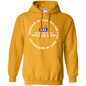 "Property Of Vlad U Dept. of Hematology” -W Personal Designer Men's Women's Pullover Hoodie 8 oz.