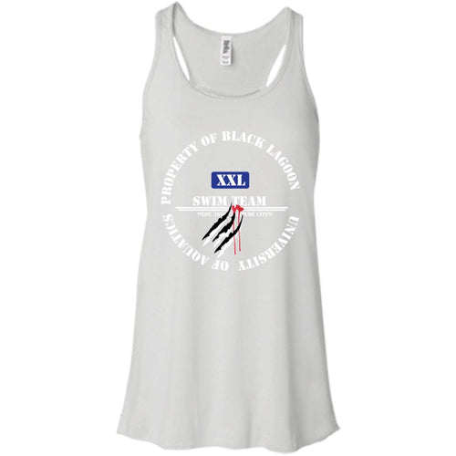Property of Black Lagoon U. Swim Team - Custom Personalized T-Shirt Ladies' Bella + Canvas Flowy Racerback Tank