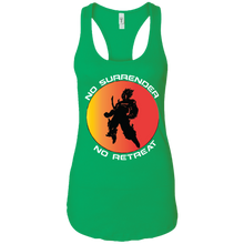 "No Surrender No Retreat - Saiyan" Custom Personalized T-shirts Ladies Ideal Racerback Tank