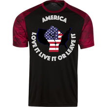 “America” - Love it Live it or Leave it Custom Personalized T-shirts Men's Women's CamoHex Colorblock T-Shirt