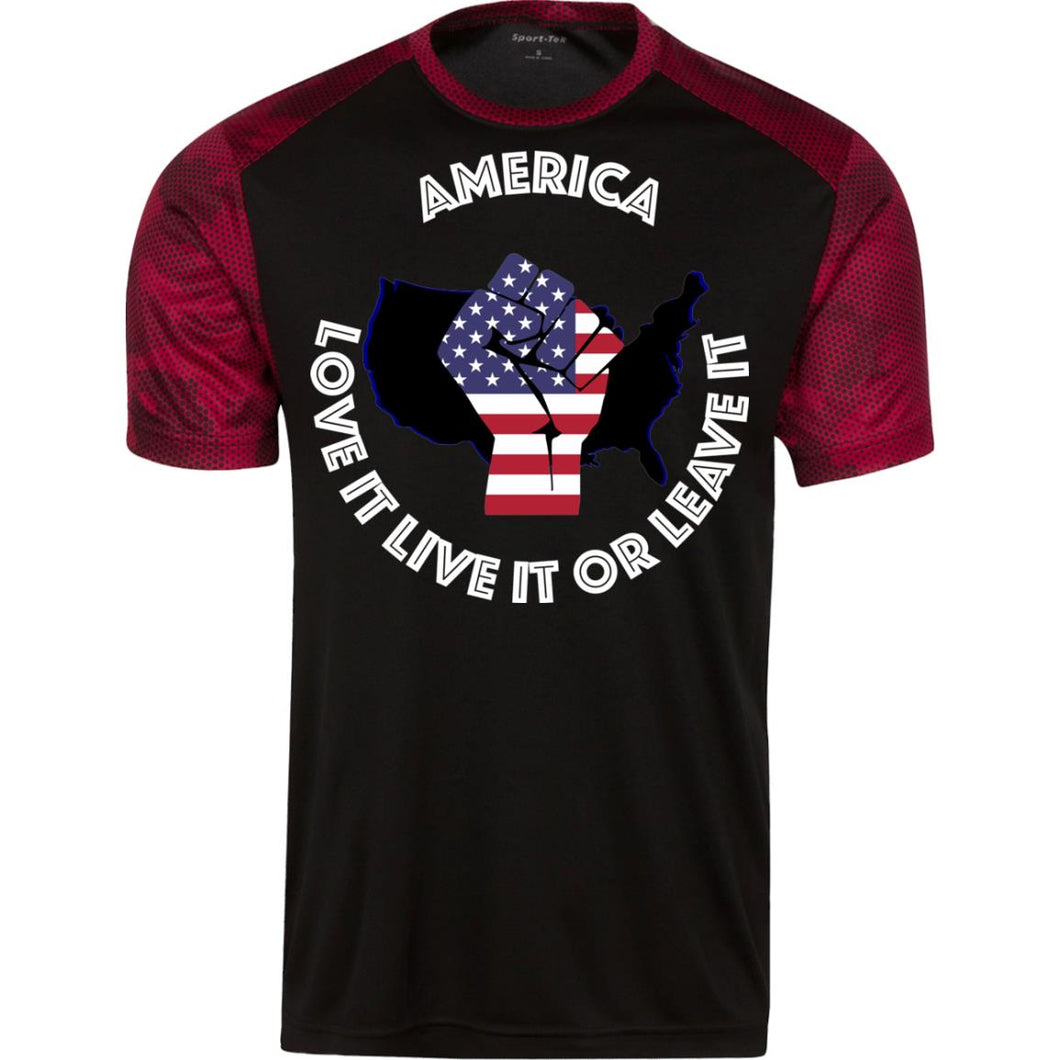 “America” - Love it Live it or Leave it Custom Personalized T-shirts Men's Women's CamoHex Colorblock T-Shirt