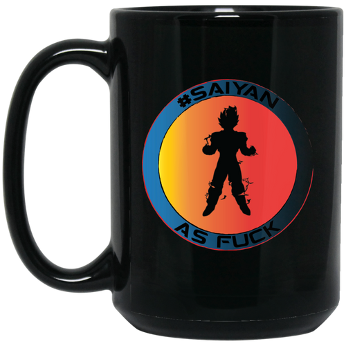 #Saiyan AF B15B Personal Designer 15 oz. Black Mug