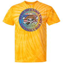 “America” - Kickin Ass Since & Takin Names With a Vengeance Since 1776 - Blue Custom Personalized T-shirts Men's Women's 100% Cotton Tie Dye T-Shirt