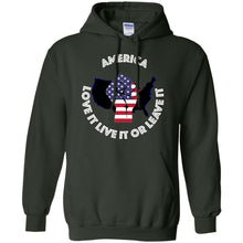 “America” - Love it Live it or Leave it Personal Designer long sleeve Hoodie Men's Women's Pullover Hoodie 8 oz.