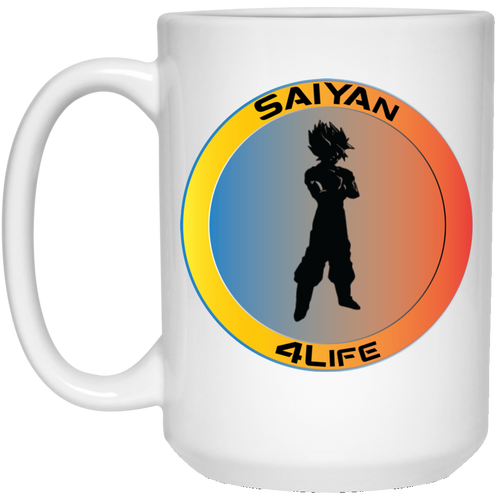 #Saiyan 4Life - W15B Personal Designer 15 oz. White Mug