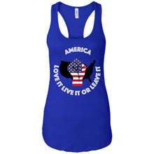 “America” - Love it Live it or Leave it Custom Personalized Ladies' Ideal Racerback Tank