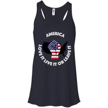 “America” - Love it Live it or Leave it Custom Personalized T-Shirt Ladies' Bella + Canvas Flowy Racerback Tank