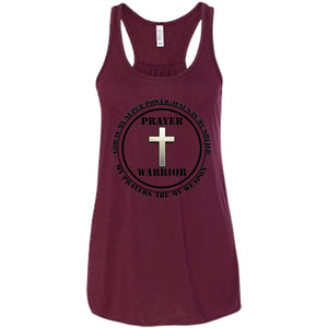 "Prayer Warrior" Take A Knee - Custom Personalized T-Shirt Ladies' Bella + Canvas Flowy Racerback Tank