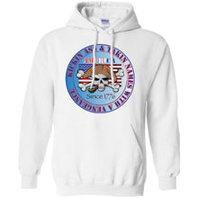 “America” - Kickin Ass Since & Takin Names With a Vengeance Since 1776 - Blue Personal Designer long sleeve Hoodie Men's Women's Pullover Hoodie 8 oz.