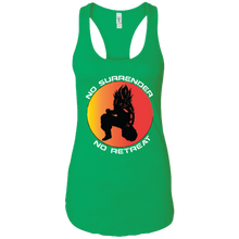 "No Surrender No Retreat - Saiyan" Custom Personalized T-shirts Ladies Ideal Racerback Tank