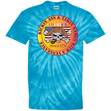 “America” - Kickin Ass Since & Takin Names With a Vengeance Since 1776 - Gold Custom Personalized T-shirts Men's Women's 100% Cotton Tie Dye T-Shirt