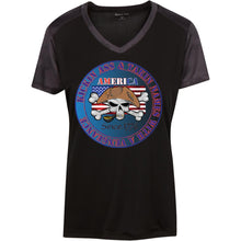 “America” - Kickin Ass Since & Takin Names With a Vengeance Since 1776 - Blue Custom Personalized T-shirts Men's Women's Ladies' CamoHex Colorblock T-Shirt