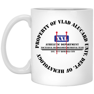 "Property Of Vlad  Alucard U Dept. of Hematology” - MWB Custom Personalized 11 oz. White Mug