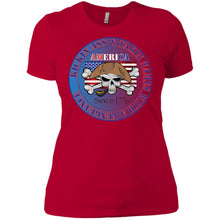 “America” - Kickin Ass Since & Takin Names With a Vengeance Since 1776 - Blue Custom Personalized Ladies' Boyfriend T-Shirt