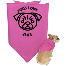 "Pugs Love 4Life" Custom Personalized Limited Edition One of a kind Doggie Bandana