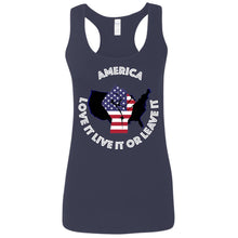 “America” - Love it Live it or Leave it Custom Personalized Ladies' Softstyle Racerback Tank