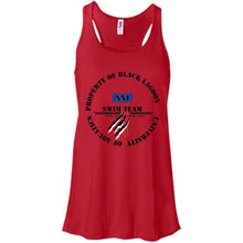 Property of Black Lagoon U. Swim Team - Custom Personalized T-Shirt Ladies' Bella + Canvas Flowy Racerback Tank