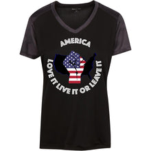 “America” - Love it Live it or Leave it Custom Personalized T-shirts Men's Women's Ladies' CamoHex Colorblock T-Shirt