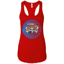 “America” - Kickin Ass Since & Takin Names With a Vengeance Since 1776 - Blue Custom Personalized Ladies' Ideal Racerback Tank