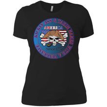 “America” - Kickin Ass Since & Takin Names With a Vengeance Since 1776 - Blue Custom Personalized Ladies' Boyfriend T-Shirt