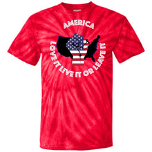 “America” - Love it Live it or Leave it Custom Personalized T-shirts Men's Women's 100% Cotton Tie Dye T-Shirt