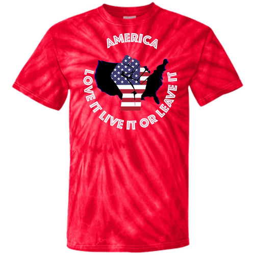 “America” - Love it Live it or Leave it Custom Personalized T-shirts Men's Women's 100% Cotton Tie Dye T-Shirt