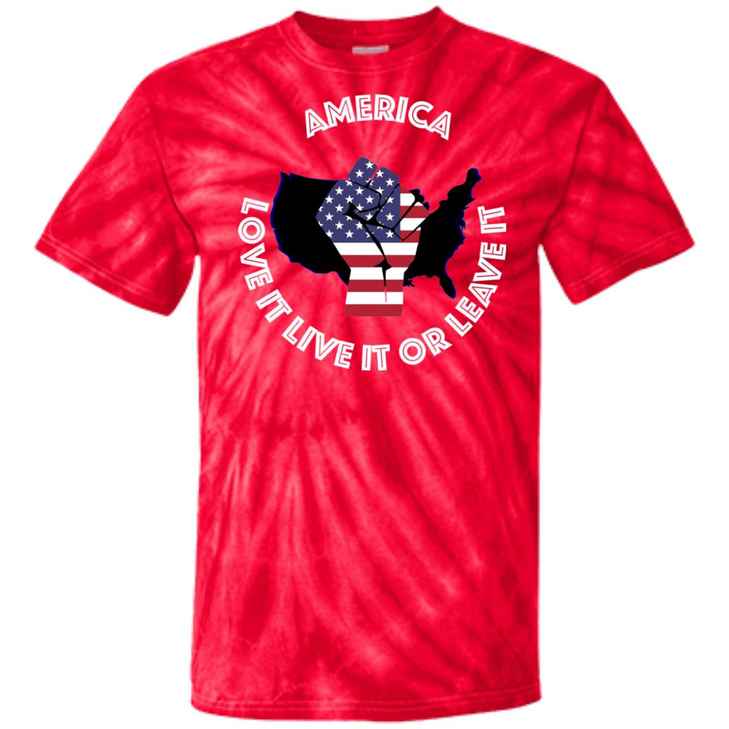“America” - Love it Live it or Leave it Custom Personalized T-shirts Men's Women's 100% Cotton Tie Dye T-Shirt