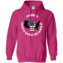 “America” - Love it Live it or Leave it Personal Designer long sleeve Hoodie Men's Women's Pullover Hoodie 8 oz.