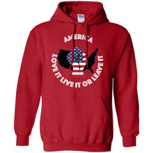 “America” - Love it Live it or Leave it Personal Designer long sleeve Hoodie Men's Women's Pullover Hoodie 8 oz.